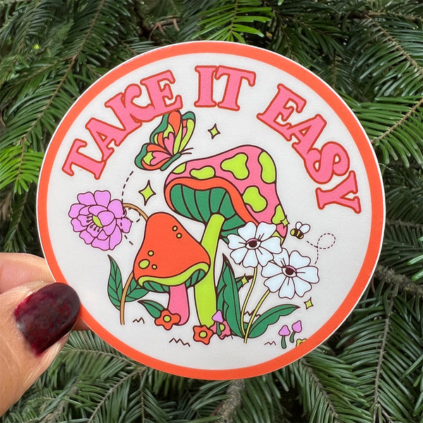 TLT Take It Easy Mushroom Sticker