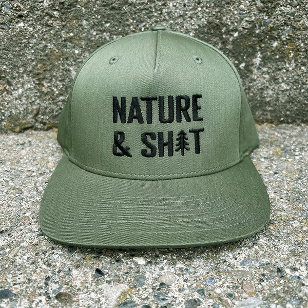 Nature & Shit Twill Flat Bill Hat