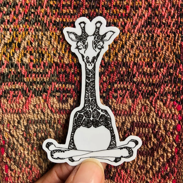 Yoga Giraffe Sticker Large