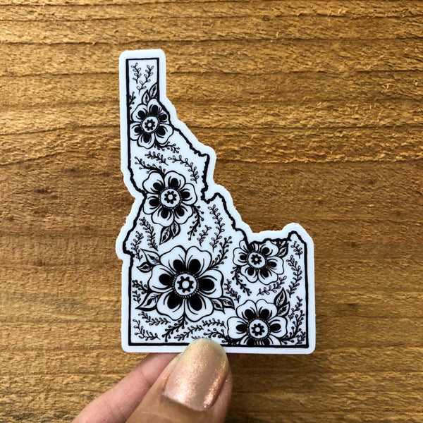 Idaho Flower Map Sticker