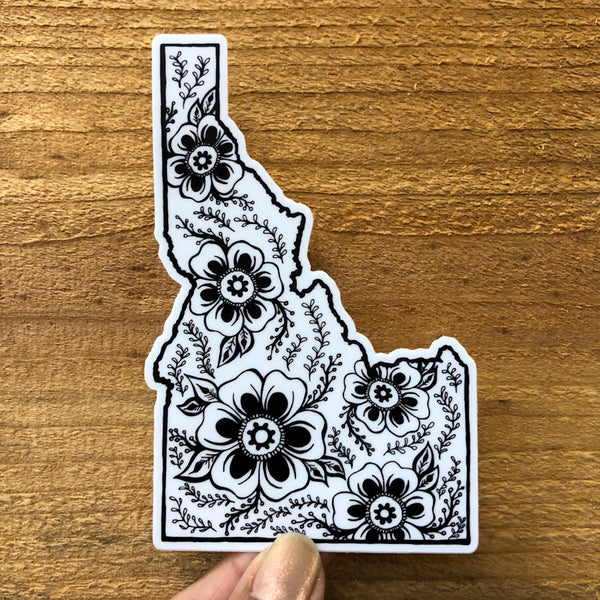 Idaho Flower Map Sticker