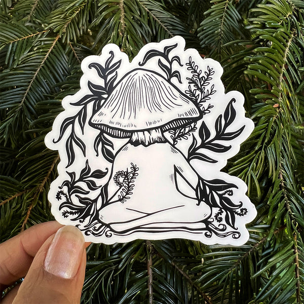 Meditating Mushroom Sticker-Wholesale