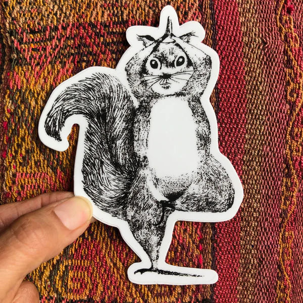 Yoga Squirrel Sticker Large