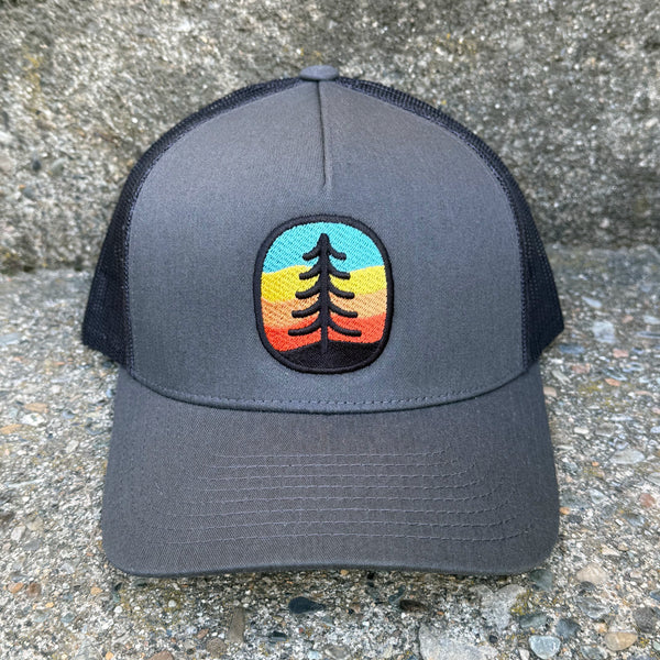 Rainbow Tree Curved Bill Trucker Hat
