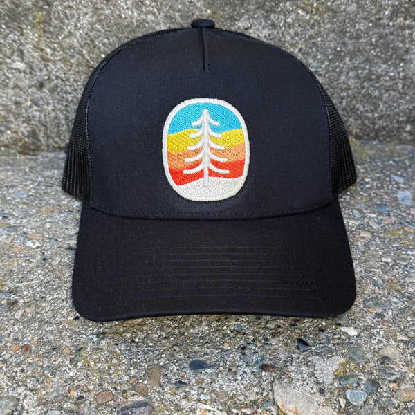 Rainbow Tree Curved Bill Trucker Hat
