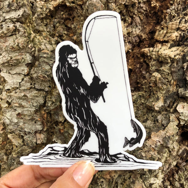 Bigfoot Fishing Sticker Large