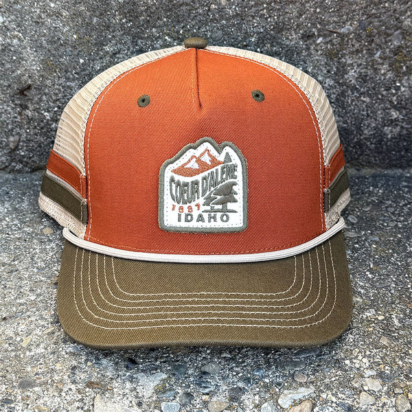 2 Bar CDA ID Rust/Dk Olive Trucker Hat