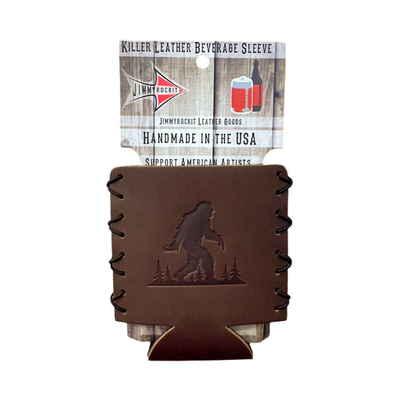 Sasquatch Bigfoot Leather Koozie