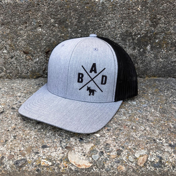 Bad Ass Trucker Hat (Grey/Black)--Wholesale
