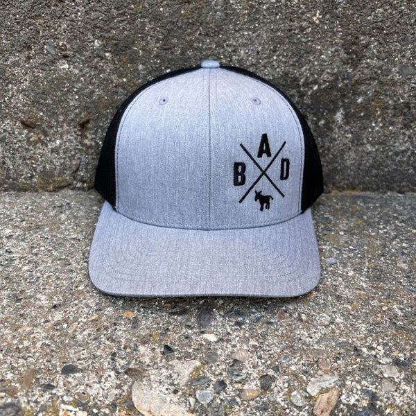 Bad Ass Trucker Hat (Grey/Black)--Wholesale