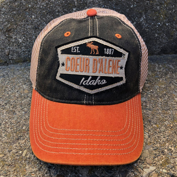 Coeur D'Alene Wedge Hat Black/Orange