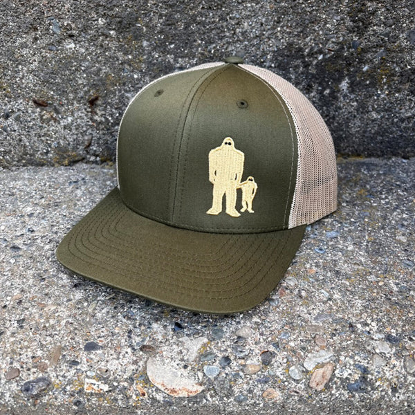 Lil' Squatch Trucker Hat (Moss/Khaki)--Wholesale