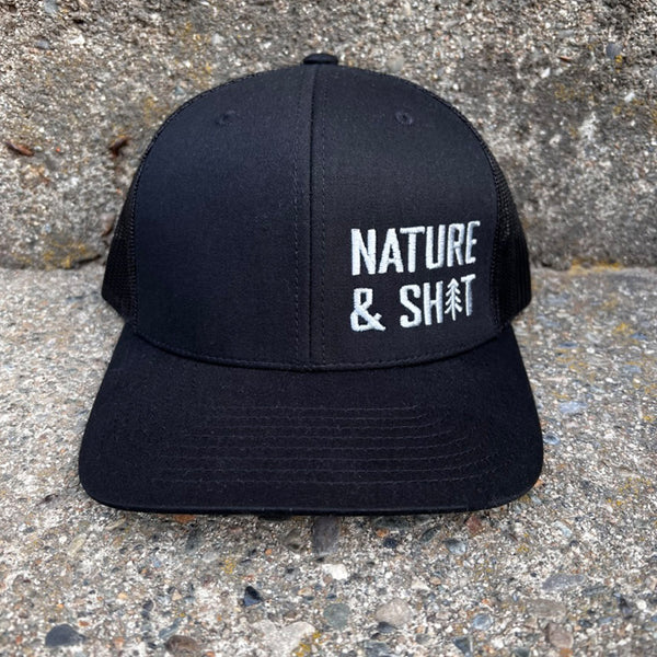 Nature & Shit Trucker Hat (Black)--Wholesale