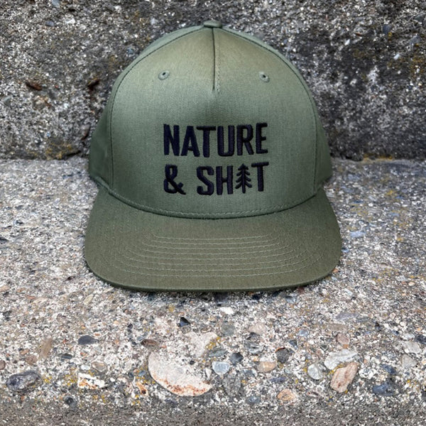 Nature & Shit Flat Bill Hat--Wholesale