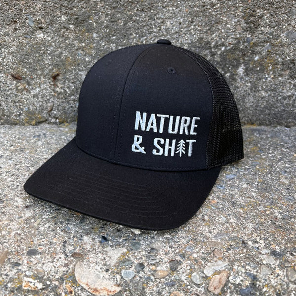 Nature & Shit Trucker Hat (Black)--Wholesale