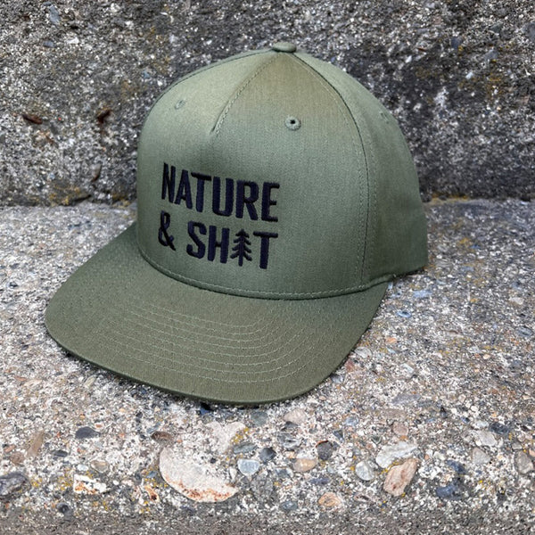 Nature & Shit Flat Bill Hat--Wholesale