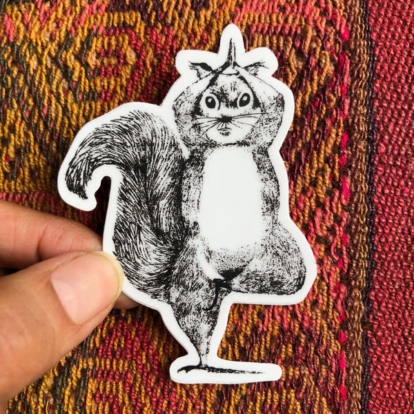 Yoga Squirrel Sticker